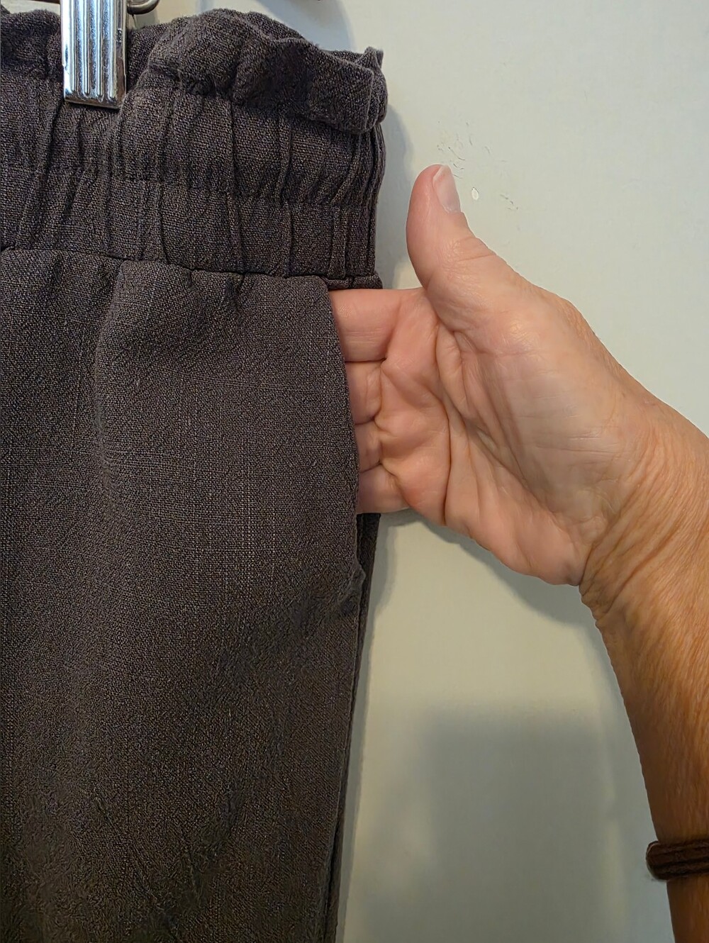 Linen Blend Drawstring Palazzo Wide Leg Pants - Picture 4 of 10